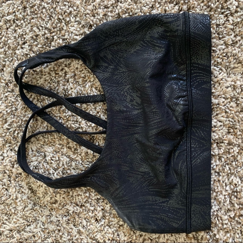 Limited edition Lululemon energy bra black metallic